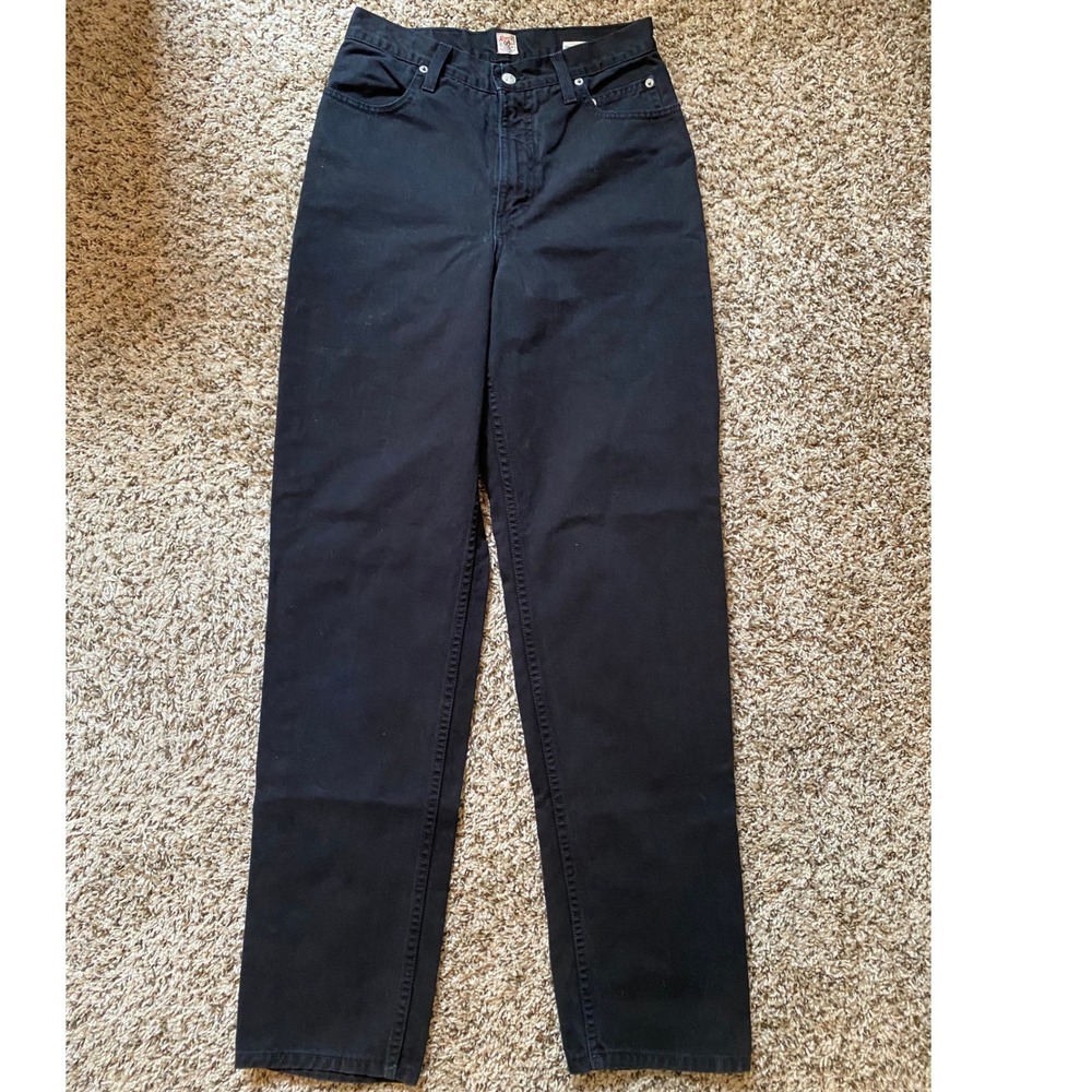 Roam Denim Jeans Womens 6 Reg Black Straight Leg High Rise Vintage Made in USA
